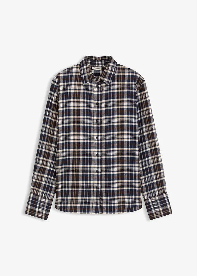 Cămașă cu mâneci lungi din flanel, din bumbac 100%