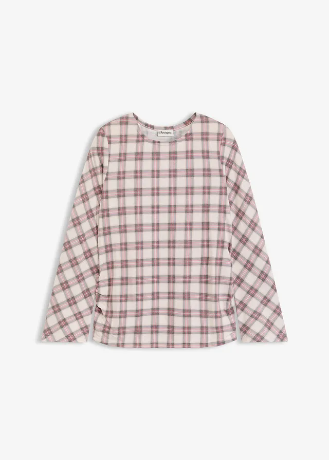 Longsleeve, Kleur: grijs geruit