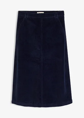 Corduroy midirok, Kleur: inktblauw