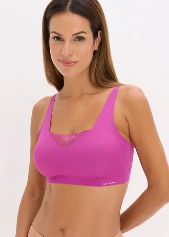 Vyztužená braletka Feel Comfort, řezaná laserem • tmavě fuchsiová • bonprix obchod