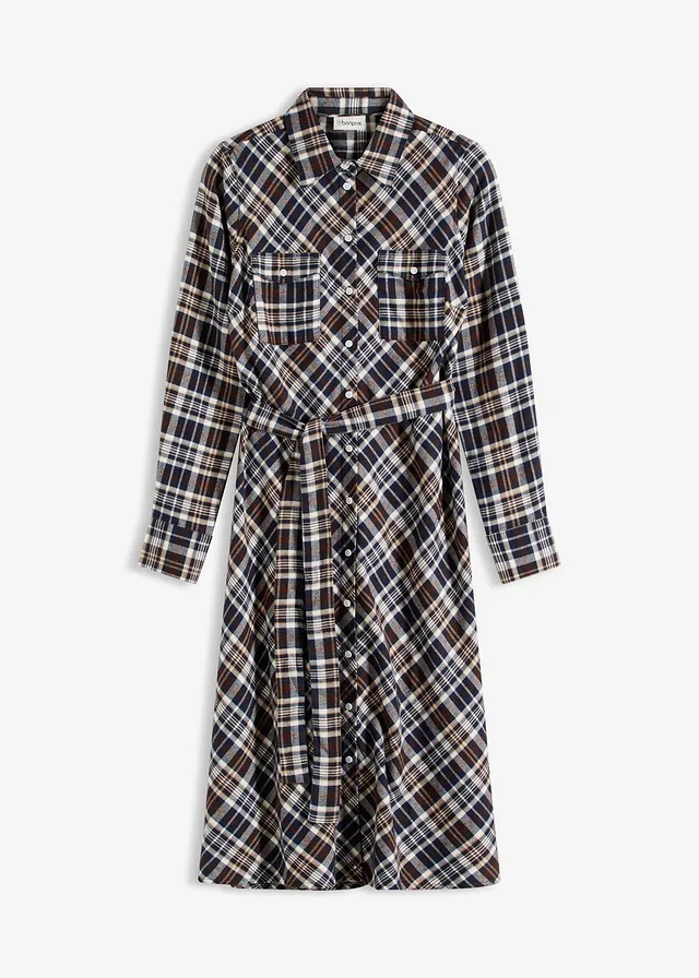 Rochie-cămașă din flanel moale