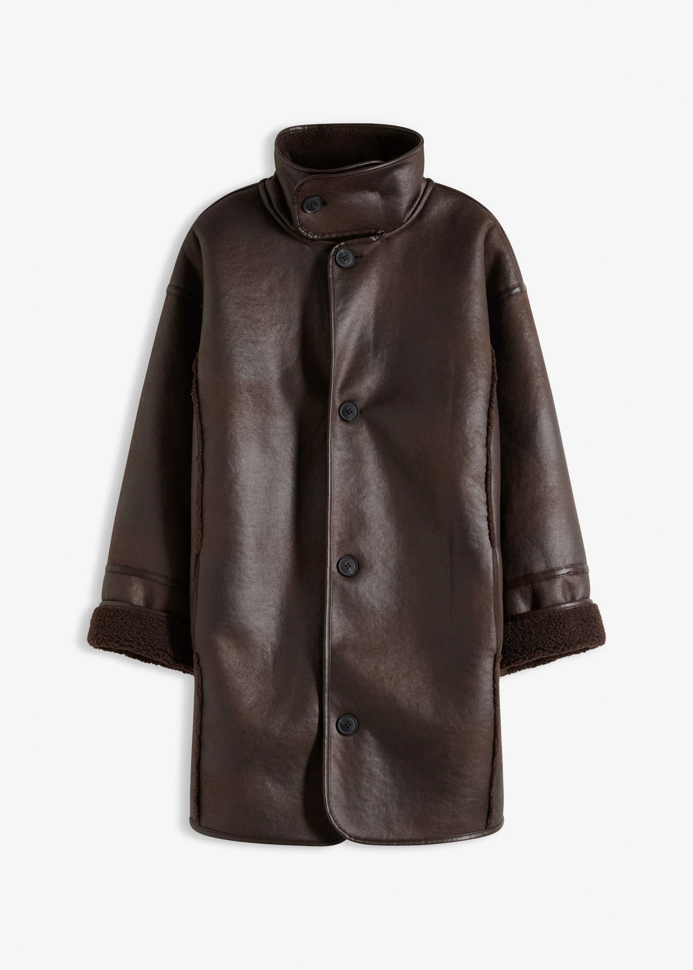 Bunda z umělé jehněčí kožešiny • tmavě hnědá • bonprix obchod