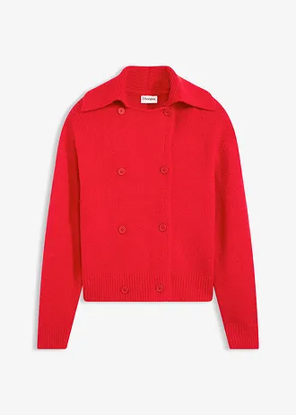 Gilet en grosse maille • rouge lave • Boutique bonprix