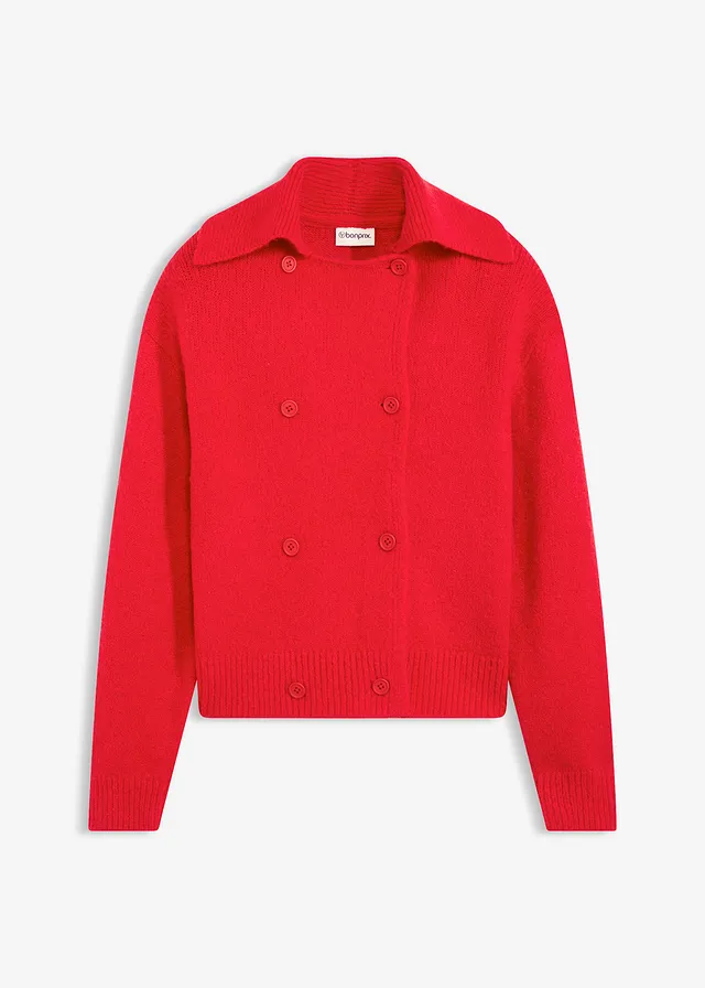 Gilet en grosse maille • rouge lave • Boutique bonprix