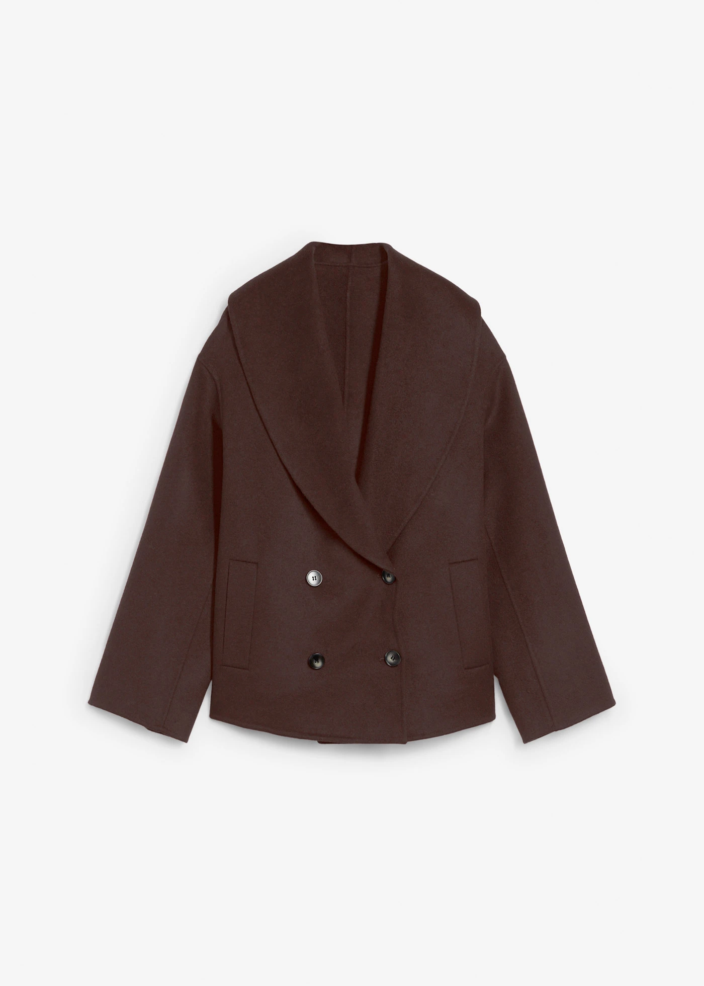 Geacă oversize din material moale cu lână • maro închis • magazin bonprix