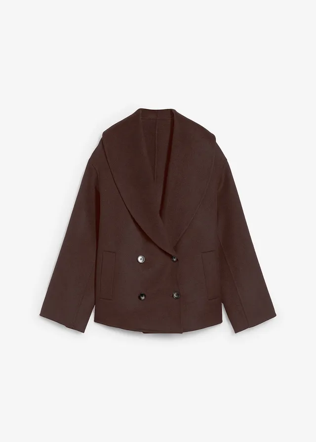 Oversize kabátek z měkké vlněné směsi