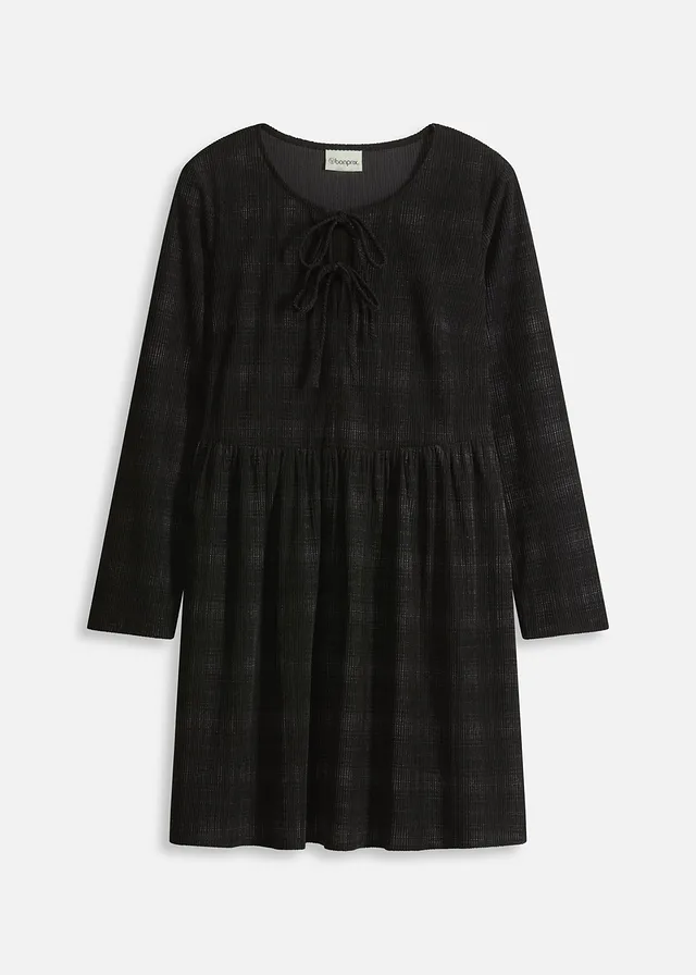 Krátke kordové šaty s károvaným vzorom