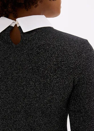 Tričko z bavlněné směsi • černo-stříbrný melír • bonprix obchod