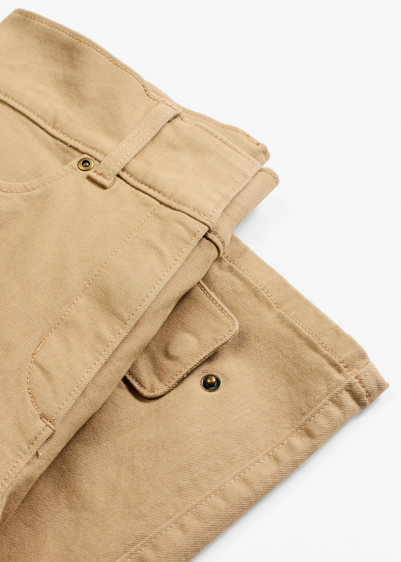 Keprové kalhoty s vysokým pasem • světlá khaki sepraná • bonprix obchod