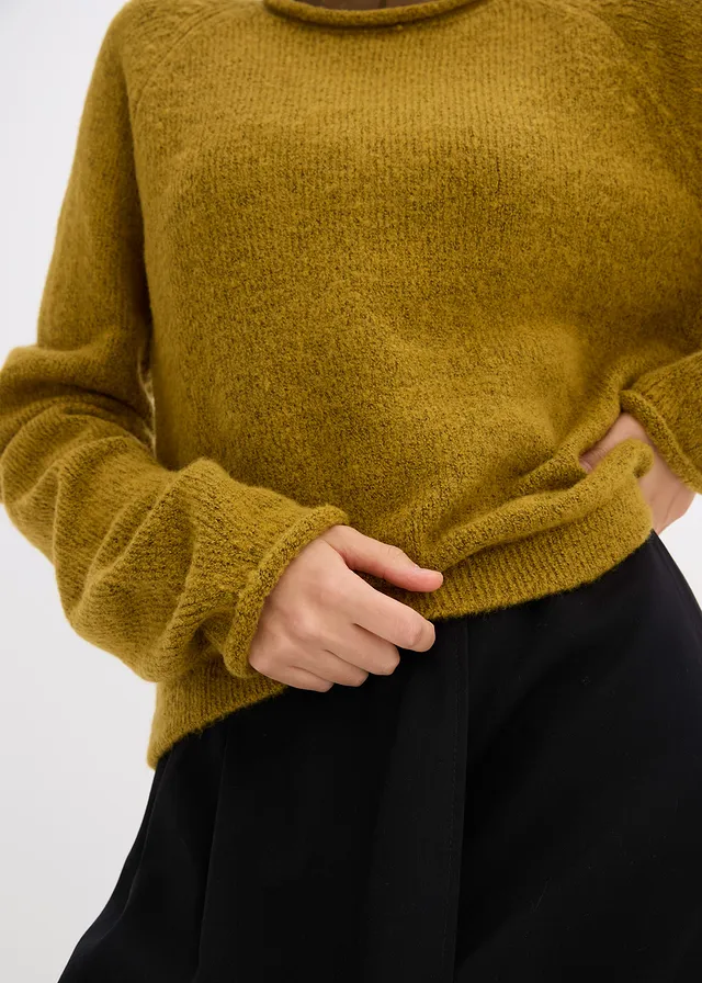 Pull col rond • vert gui chiné • product-page.page-title-suffix