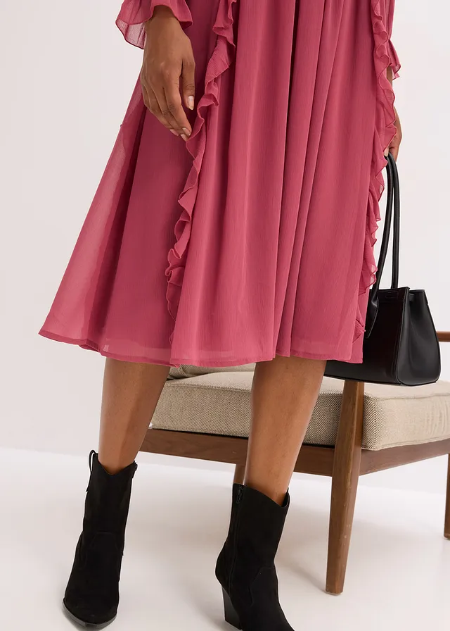 Robe en mousseline à volants • framboise • product-page.page-title-suffix