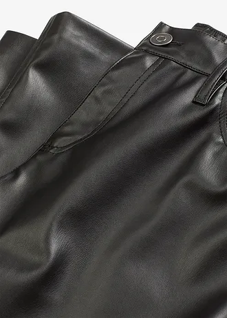 Kalhoty z umělé kůže, s pohodlným pasem • černá • bonprix obchod