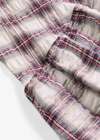 Vokuhila szoknya • gyöngyfehér kockás koptatott • bonprix áruház