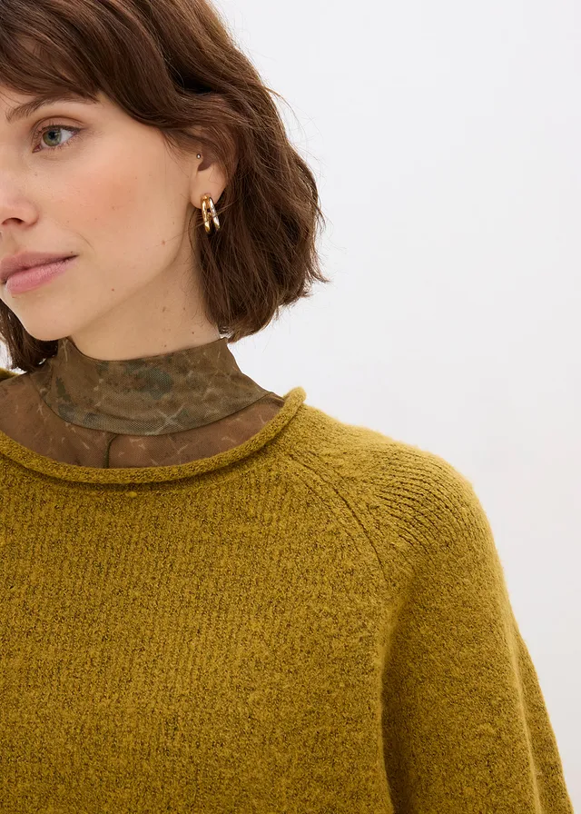 Pull col rond • vert gui chiné • product-page.page-title-suffix