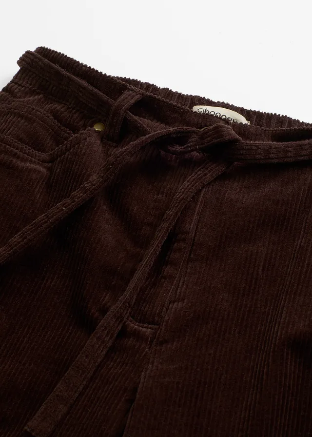 Pantalon large en velours côtelé avec ceinture à nouer • marron foncé • product-page.page-title-suffix