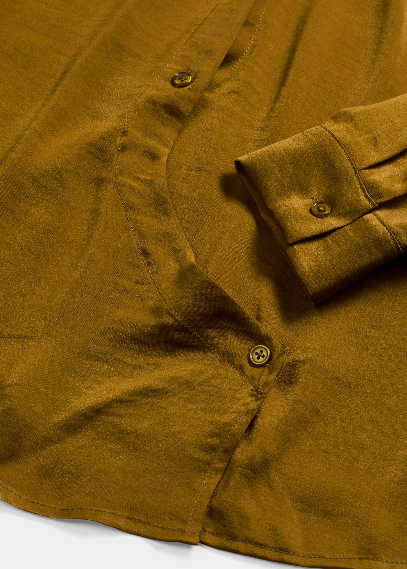 Košilová halenka ze splývavého saténu • zelená jmelí • bonprix obchod