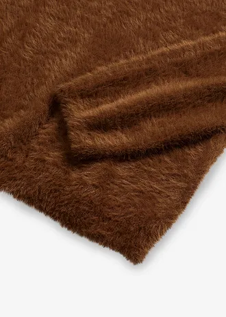 Svetr s plyšovým vzhledem • pimentová hnědá • bonprix obchod