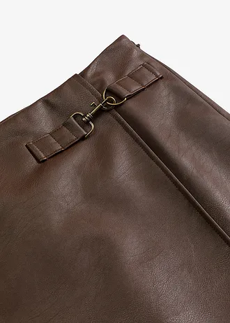 Sukně z umělé kůže • tmavě hnědá • bonprix obchod