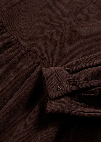 Manšestrové šaty z bavlny • tmavě hnědá • bonprix obchod