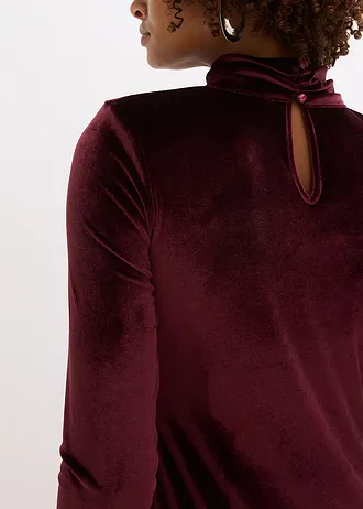 Midi šaty z měkkého sametu • bordó • bonprix obchod