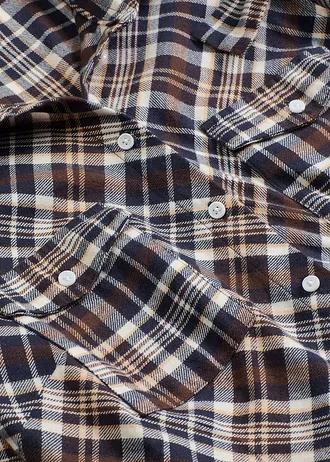 Košilové šaty z měkkého flanelu • tmavě hnědá kostka • bonprix obchod