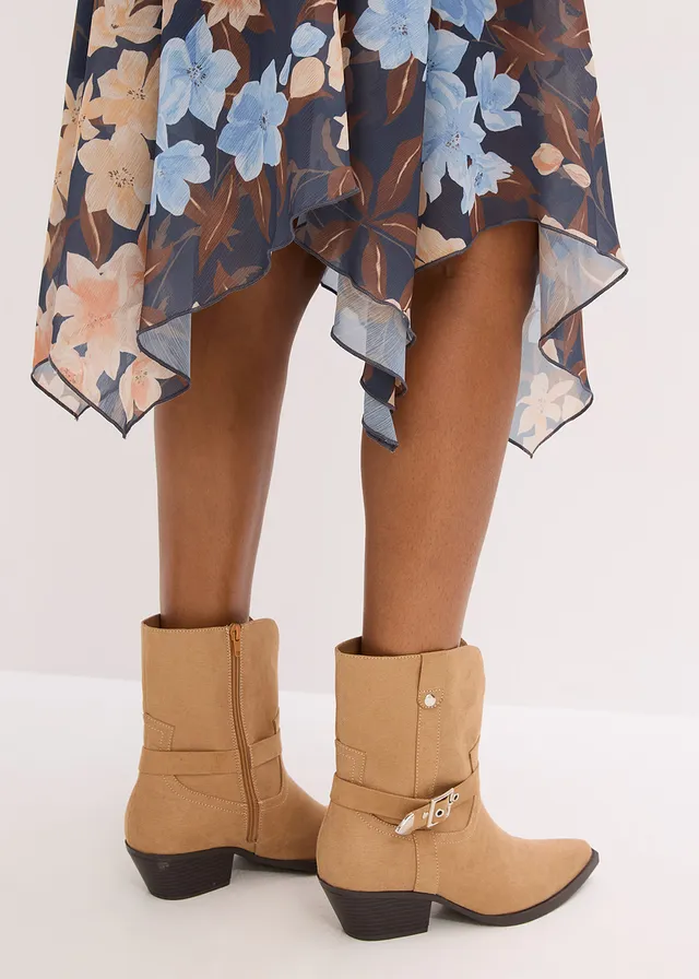 Jupe midi asymétrique en mousseline • bleu nuit floral • product-page.page-title-suffix