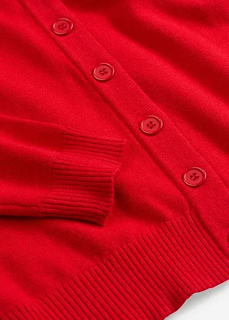 Gilet long en maille douce • rouge lave • Boutique bonprix