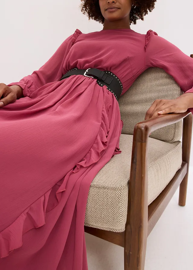 Robe en mousseline à volants • framboise • product-page.page-title-suffix