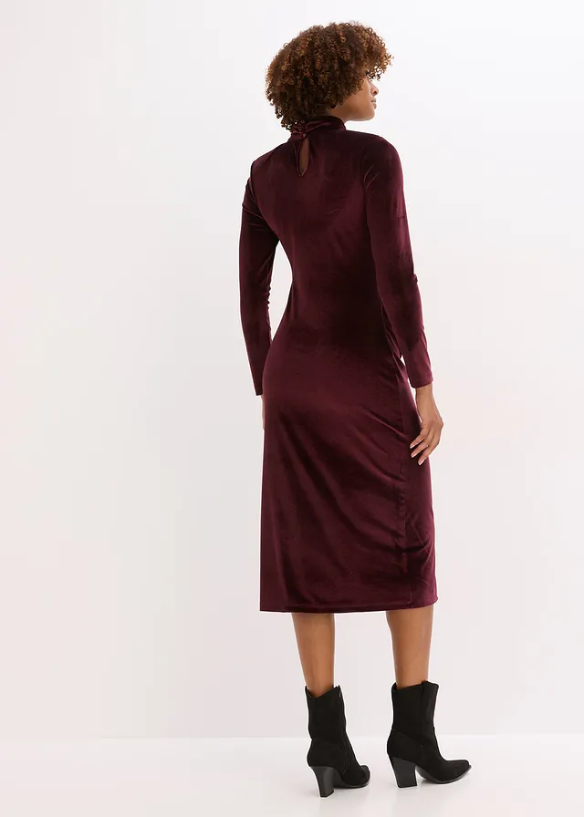 Robe midi en velours doux • bordeaux • product-page.page-title-suffix