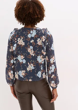 Chemisier en mousseline • bleu nuit-bleu glacier floral • Boutique bonprix