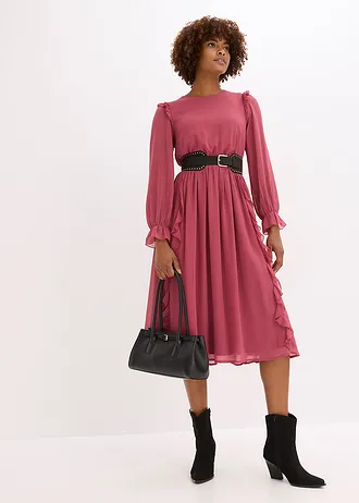 Robe en mousseline à volants • framboise • Boutique bonprix