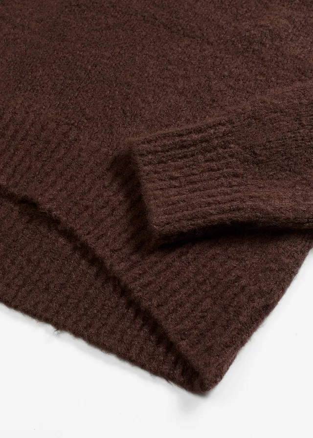 Oversized trui • donkerbruin gemêleerd • product-page.page-title-suffix