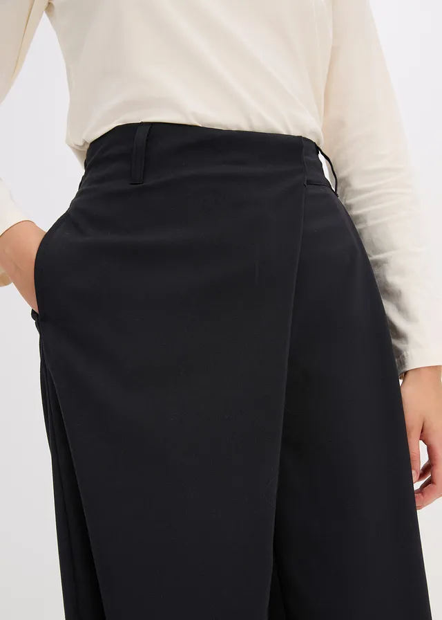 Pantalon large à pinces et fermeture croisée • noir • product-page.page-title-suffix