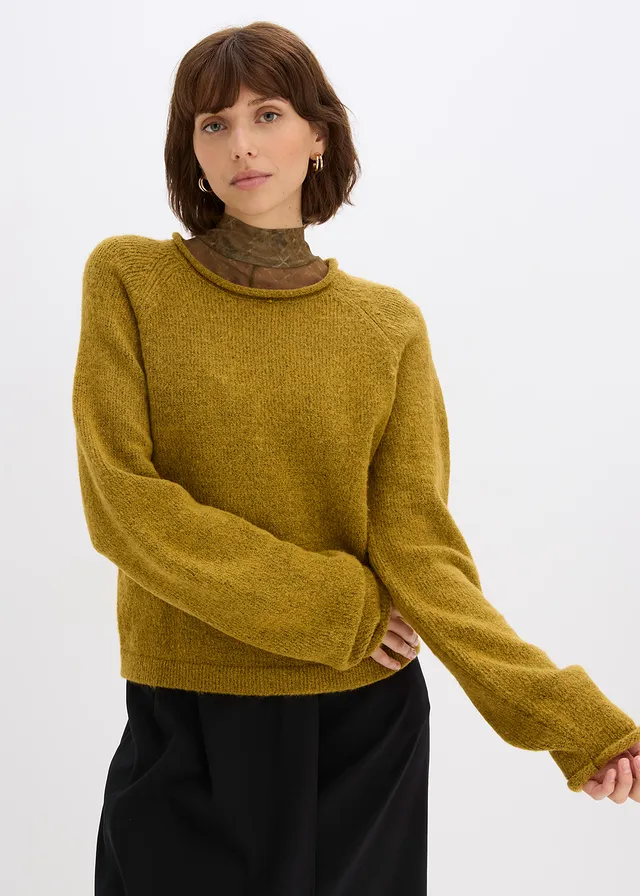 Pull col rond • vert gui chiné • product-page.page-title-suffix