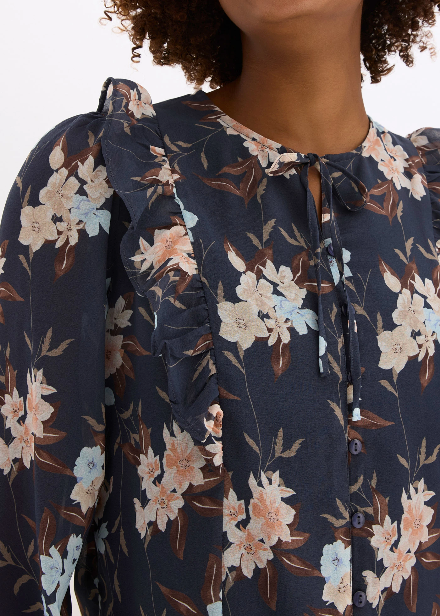 Chemisier en mousseline • bleu nuit-bleu glacier floral • Boutique bonprix