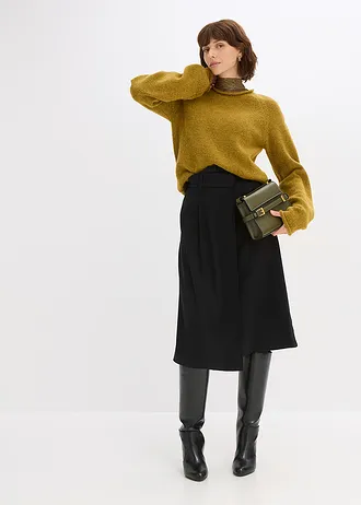 Svetr s kulatým výstřihem • zelená jmelí melír • bonprix obchod