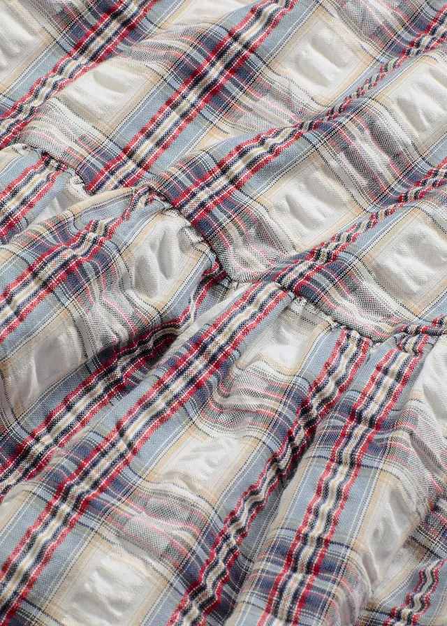 Oversized jurk • parelwit-inktblauw-lavarood-lichtkaki-donkerbruin geruit • product-page.page-title-suffix