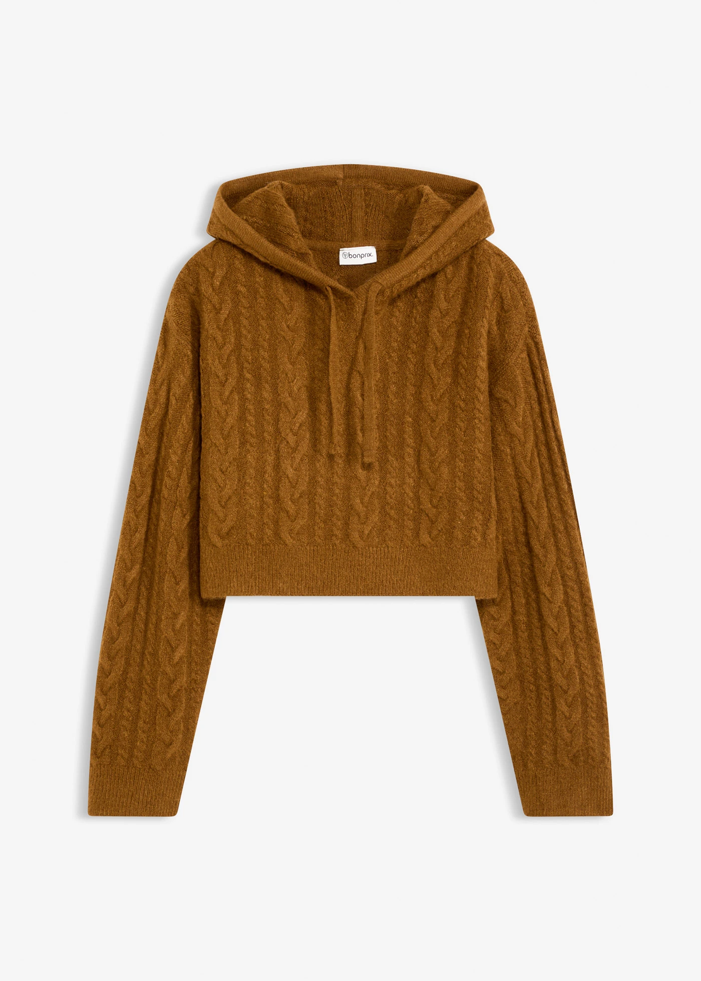 Pull en grosse maille avec capuche • cognac • Boutique bonprix