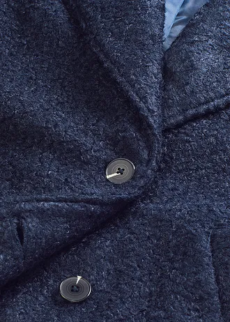 Krátký buklé kabát, oversize • tmavě modrá • bonprix obchod