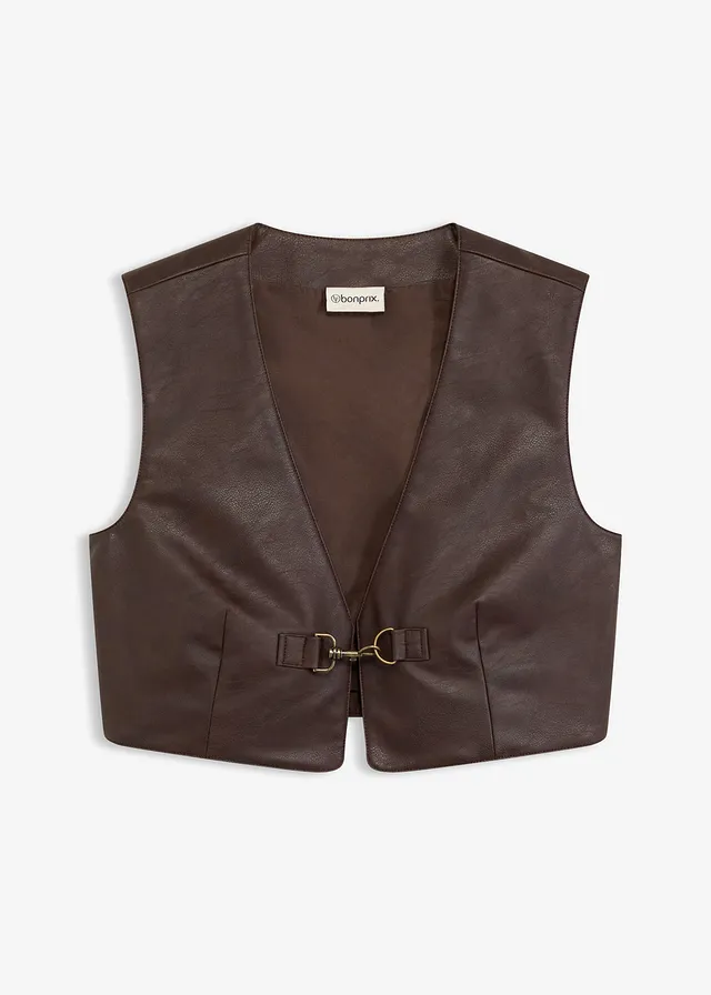 Vestă din imitație de piele Used Look