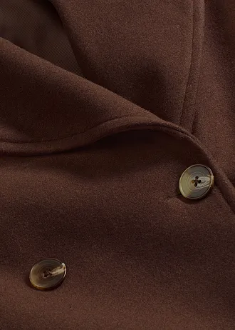 Oversize kabát s vlněným vzhledem • tmavě hnědá • bonprix obchod
