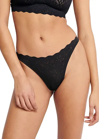 Tanga Sloggi ZERO Feel Bliss, barva: černá