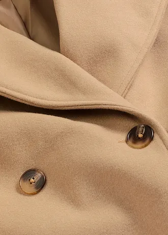 Oversize kabát s vlněným vzhledem • světlá khaki melír • bonprix obchod