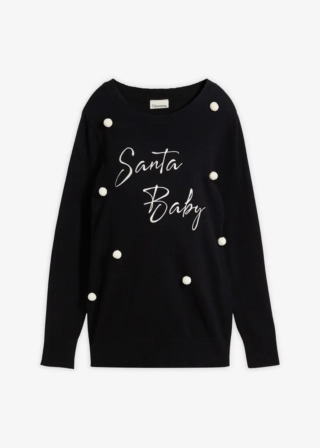 Pull de Noël pour la grossesse • noir-écru • Boutique bonprix