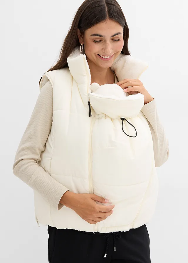 Gilet sans manches réversible de grossesse, Couleur: beige-écru