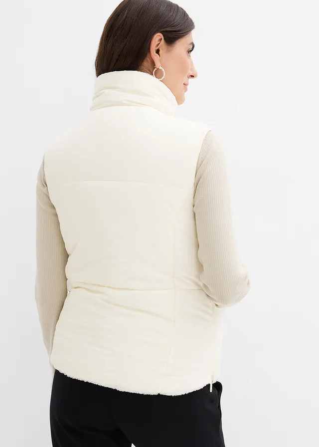 4-in-1 omkeerbare zwangerschaps bodywarmer, Kleur: beige-wolwit