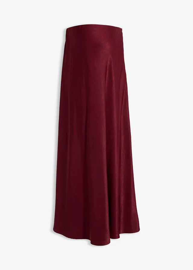 Jupe de grossesse en satin, Couleur: bordeaux