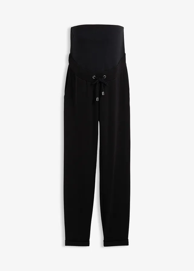Pantaloni de gravide fără încheiere cu talie elastică, din material Punto di Roma