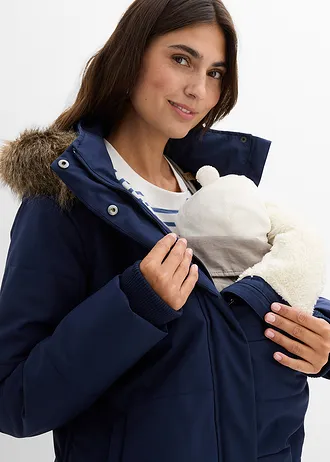 Prošívaný těhotenský/nosicí kabát 3 v 1 • tmavě modro-béžová • bonprix obchod
