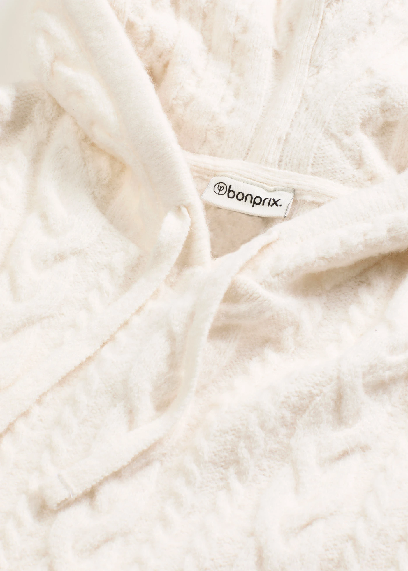 Svetr ze silnější pleteniny, s kapucí • perlově bílá • bonprix obchod